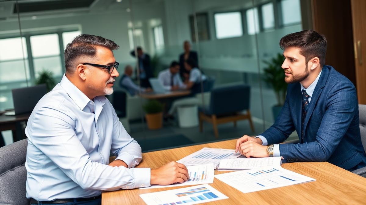 Fractional CFO consulting with business owner on financial strategy