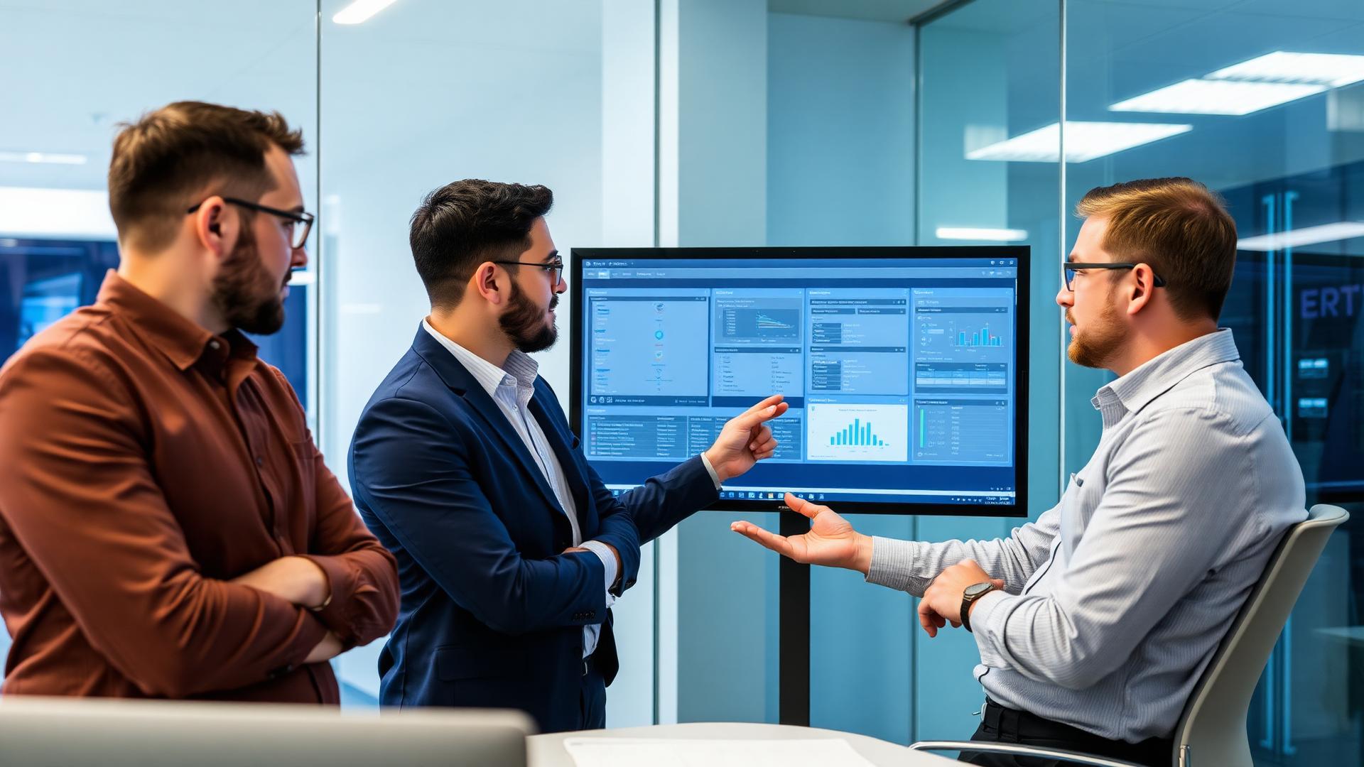 Modern technology infrastructure representing ERP implementation and financial systems design